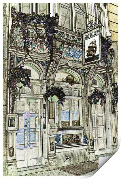The Ship Pub London Print by David Pyatt