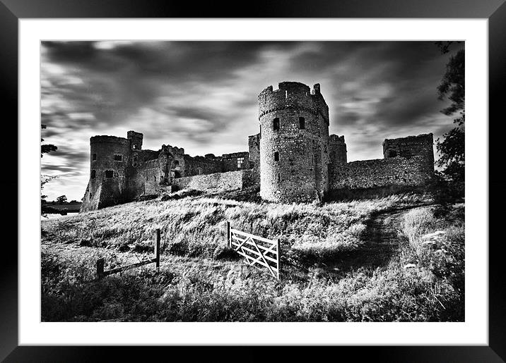 Carew Castle Long Exposure 2 Mono Framed Mounted Print by Steve Purnell