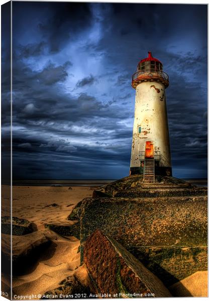 Talacre Lighthouse Wales Canvas Print by Adrian Evans