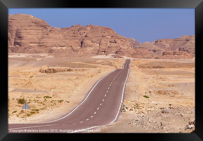 Desert road Framed Print by stefano baldini