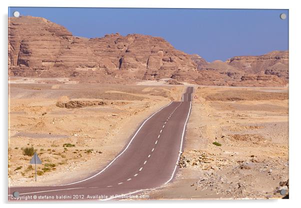 Desert road Acrylic by stefano baldini