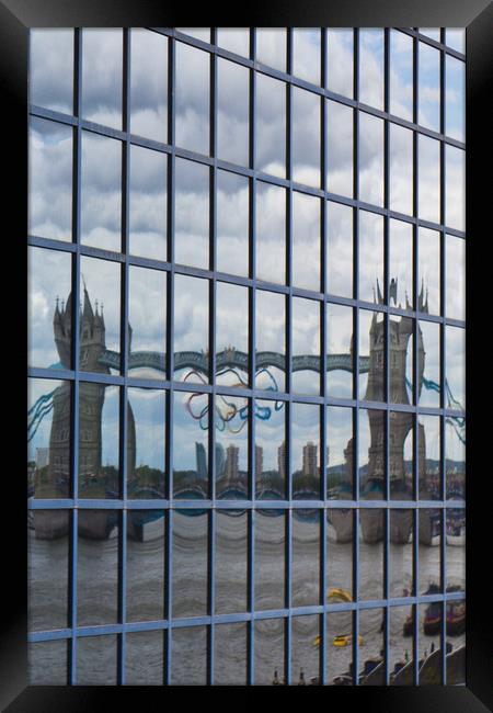 Tower Bridge reflection Framed Print by David Pyatt