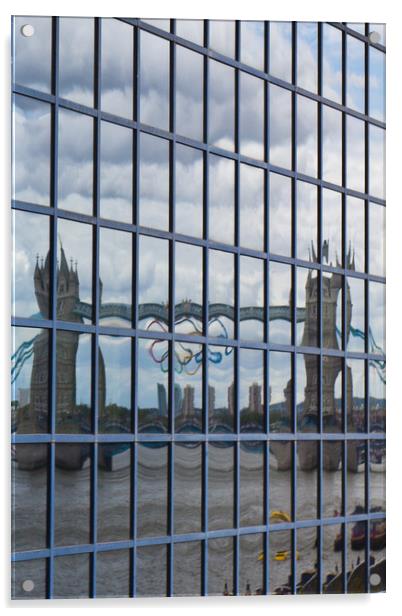 Tower Bridge reflection Acrylic by David Pyatt