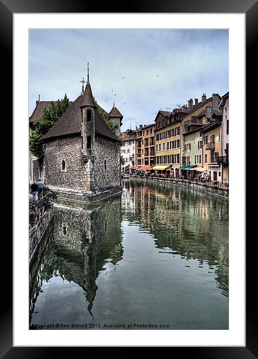 Annecy Old Town and Prison Framed Mounted Print by Ann Garrett