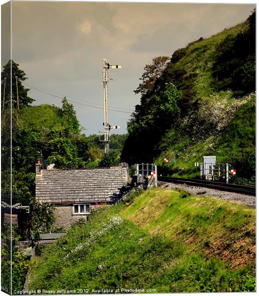 Swanage Steam Railway Line Canvas Print by Linsey Williams