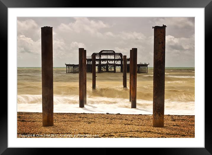 Brighton's West Pier Waves Framed Mounted Print by Chris Frost