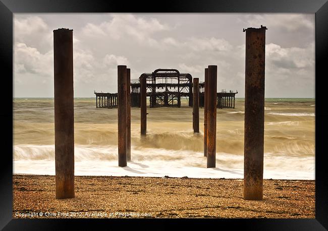 Brighton's West Pier Waves Framed Print by Chris Frost