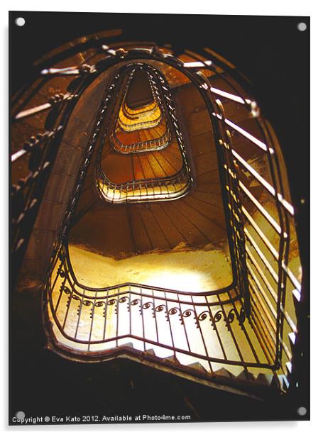 Spiral Stairwell Acrylic by Eva Kato