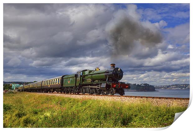 Kinlet Hall 4936 Steam Train in South Devon Print by Mike Gorton