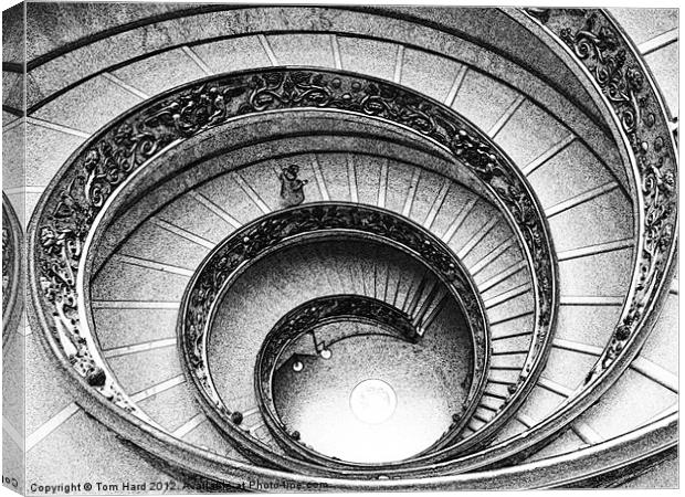 Spiral Staircase at The Vatican Canvas Print by Tom Hard