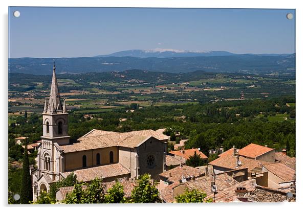 View Over Bonnieux to Mont Ventoux Acrylic by Jacqi Elmslie