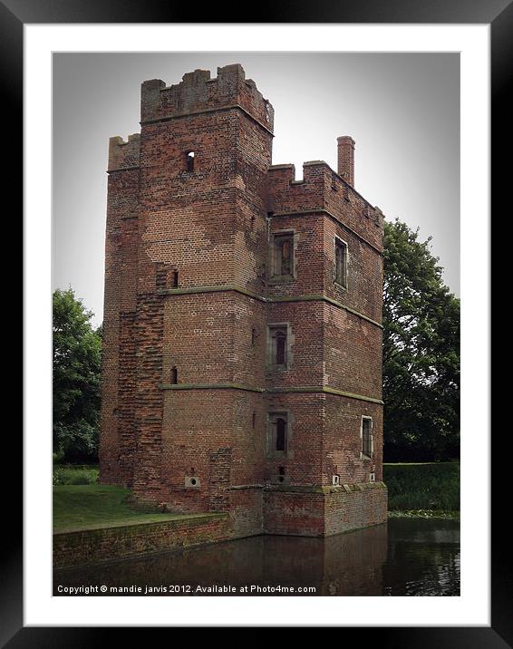 Tower at Kirby Muxlow Castle Framed Mounted Print by Mandie Jarvis