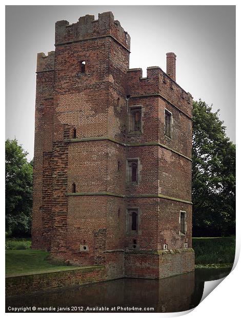 Tower at Kirby Muxlow Castle Print by Mandie Jarvis