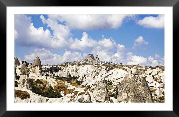 Uchisar on hill from Gerome Framed Mounted Print by Arfabita  
