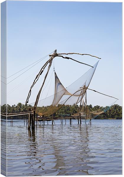 Kerala fishing Nets Canvas Print by Arfabita  