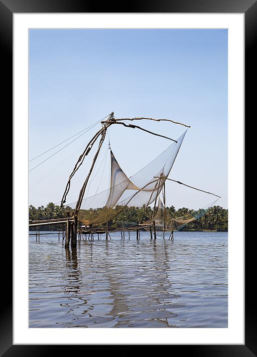 Kerala fishing Nets Framed Mounted Print by Arfabita  