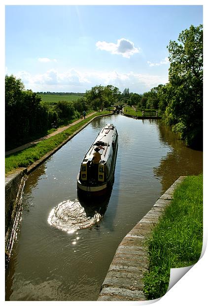 Exiting the Lock on the Droitwich Canal Print by graham young
