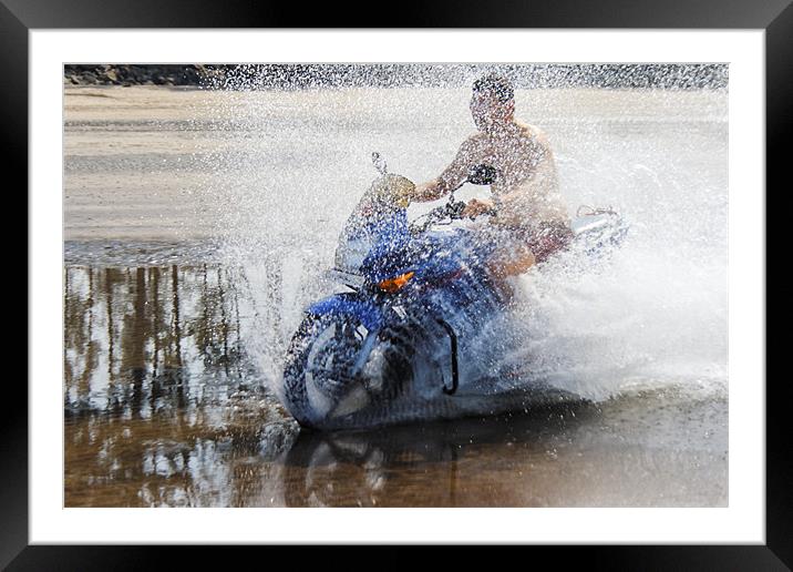 Bare back rider making a splash Framed Mounted Print by Arfabita  