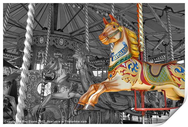 Merry go round Print by Roy Evans