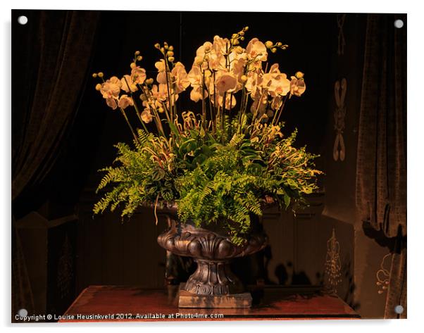 Flower Arrangement, Chateau Chenonceau, France Acrylic by Louise Heusinkveld