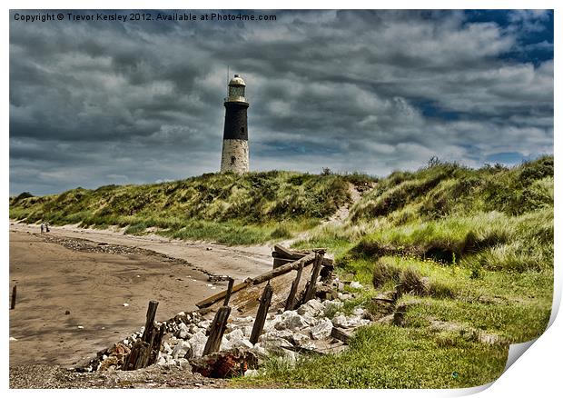 Spurn Point Lighthouse Print by Trevor Kersley RIP