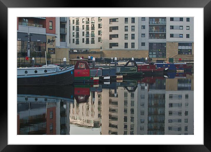 CLEARANCE DOCK BOAT HARBOUR LEEDS Framed Mounted Print by Matthew Burniston