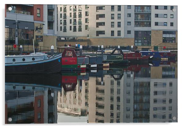 CLEARANCE DOCK BOAT HARBOUR LEEDS Acrylic by Matthew Burniston