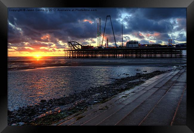 South Pier Sunset Framed Print by Jason Connolly