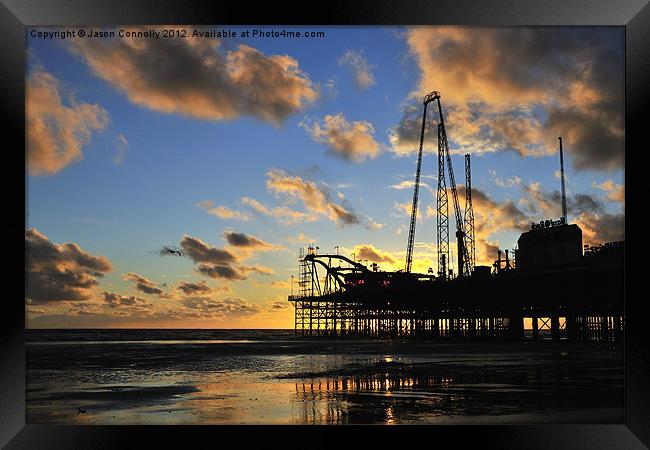 Sunset Pier Framed Print by Jason Connolly