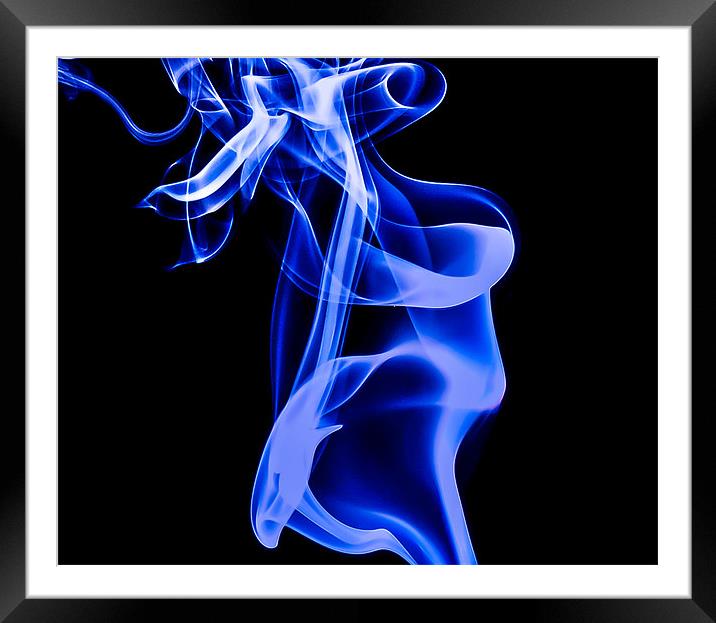 Blue Smoke Art Framed Mounted Print by Andrew Ley