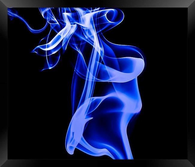 Blue Smoke Art Framed Print by Andrew Ley