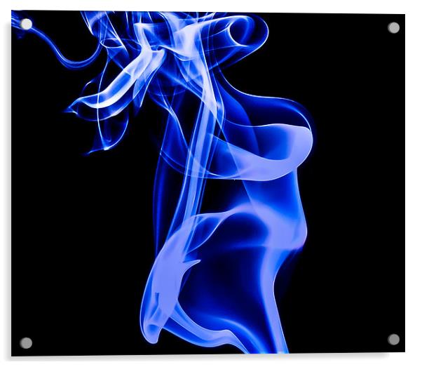 Blue Smoke Art Acrylic by Andrew Ley