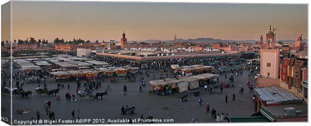 Marrakech city square Canvas Print by Creative Photography Wales