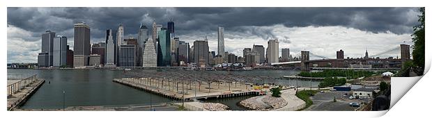 Manhattan from Brooklyn panorama 2 Print by Gary Eason