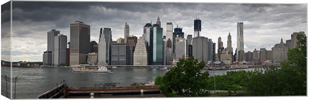 Manhattan from Brooklyn panorama 1 Canvas Print by Gary Eason