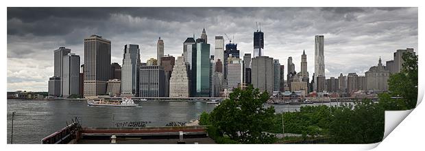 Manhattan from Brooklyn panorama 1 Print by Gary Eason