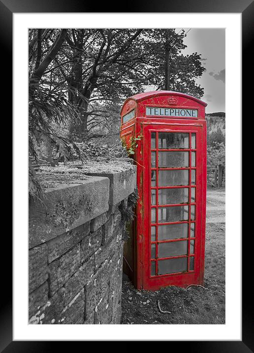 Red Telephone Box Framed Mounted Print by Jonathan Swetnam