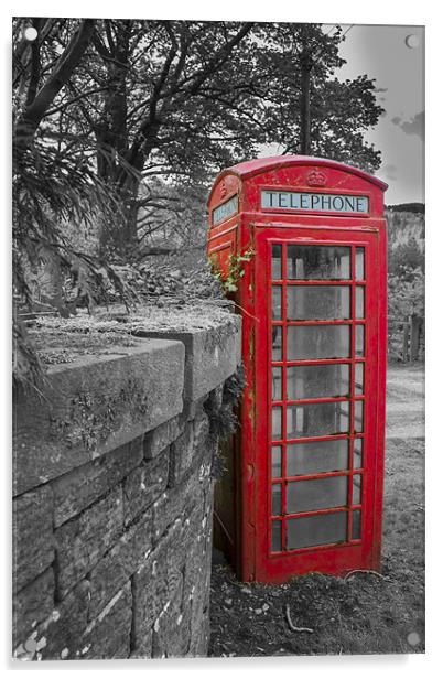Red Telephone Box Acrylic by Jonathan Swetnam