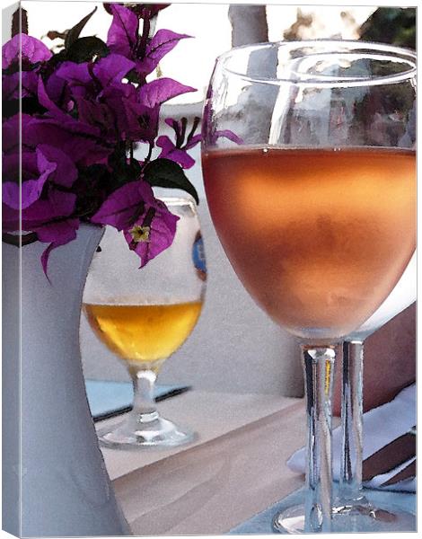 Rose Wine Canvas Print by Noreen Linale