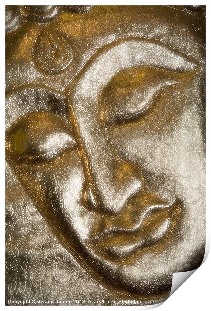 buddha's image Print by stefano baldini