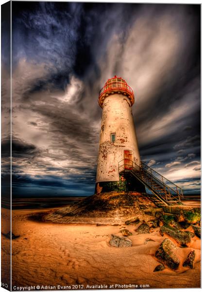 The Abandoned Talacre Lighthouse Canvas Print by Adrian Evans