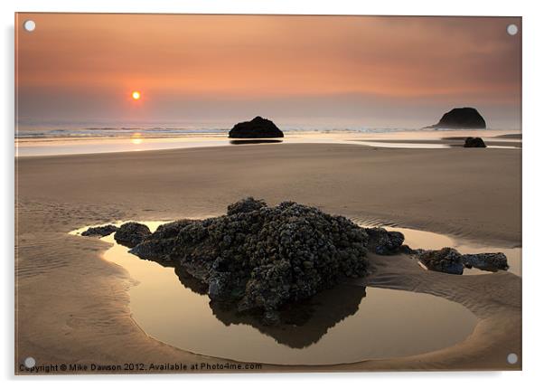 Hazy Oregon Sunset Acrylic by Mike Dawson