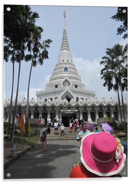 Buddhist shrine in Thailand Acrylic by jon lovejoy