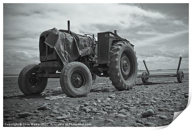 Toned Tractor Print by Chris Walker