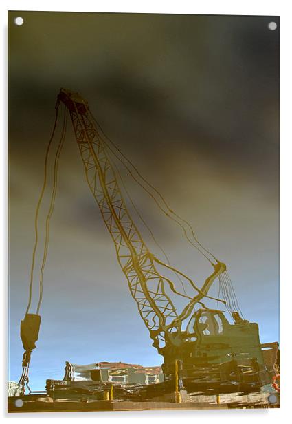 Boat Crane Reflection Acrylic by graham young