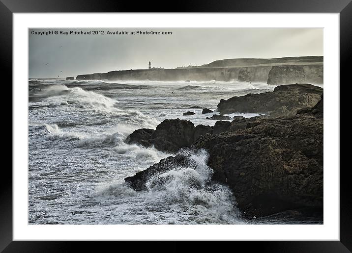 Rough Seas Framed Mounted Print by Ray Pritchard
