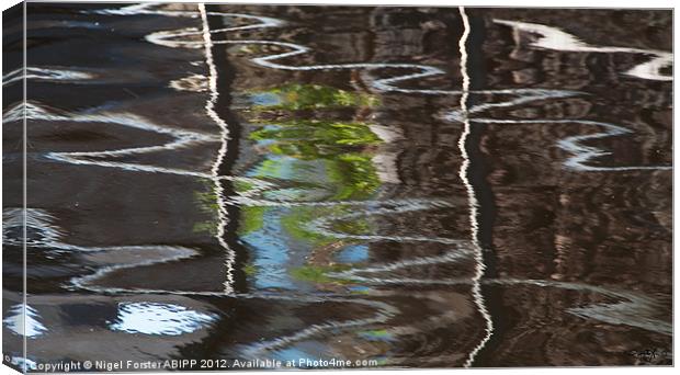 Canal reflection Canvas Print by Creative Photography Wales