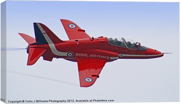 Red Arrows Singleton - Farnborough Canvas Print by Colin Williams Photography
