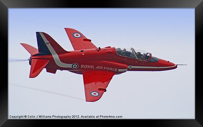 Red Arrows Singleton - Farnborough Framed Print by Colin Williams Photography