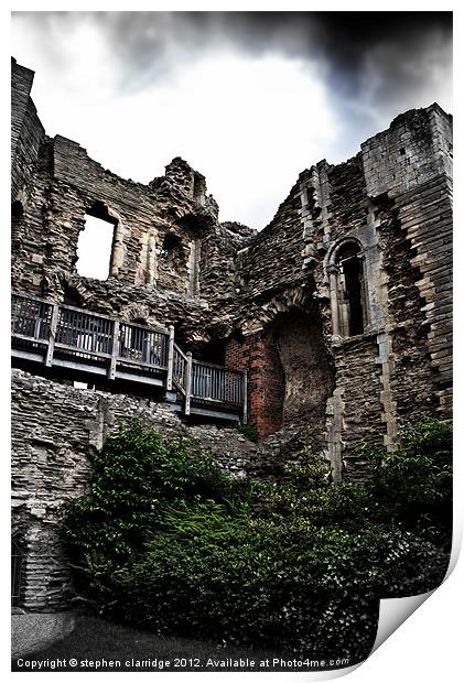 Newark castle ruins Print by stephen clarridge